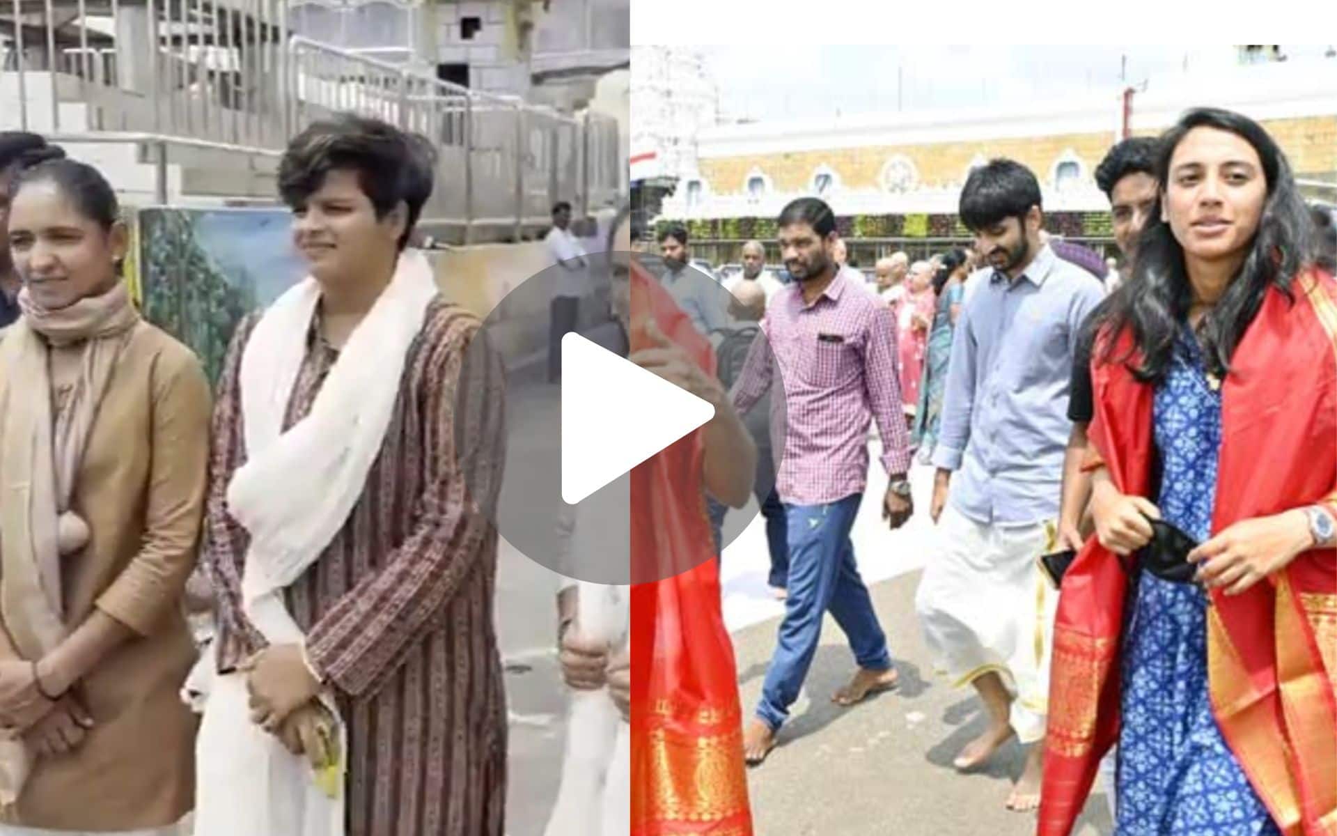 [Watch] Smriti Mandhana, Shafali Verma Visit Tirupati Balaji Temple After IND-W Thrashes SA-W